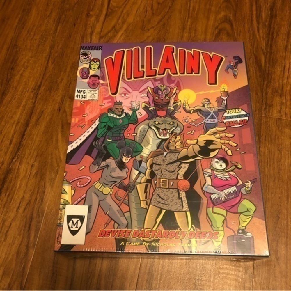 Mayfair Games Villainy: Diabolical Doom-Dealing Doers of Dastardly Deeds Board